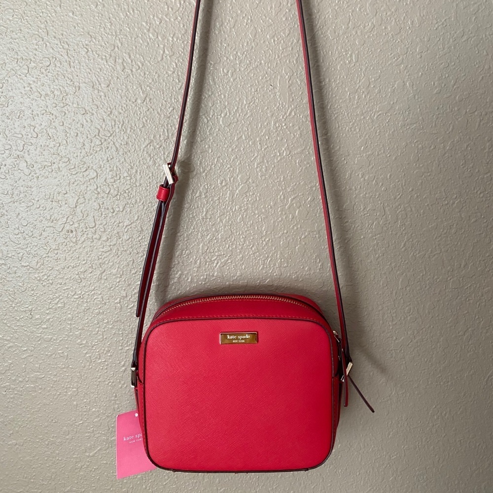 kate spade  leather cammie crosshatched crossbody - Picture 3 of 7